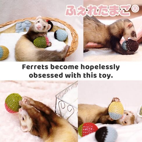 Ferreggs (FERRETAMAGO) for Ferret Toys 3pack Made in Japan Hand Made Yarn Cage is 100% Cotton, Pet Safe No Glue or Wiring (3piece, Monotone Color) in Saudi Arabia