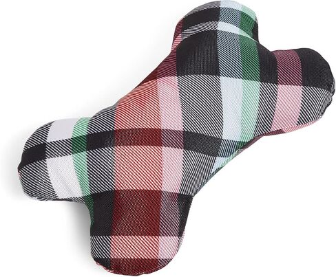 Vera Bradley Women's Recycled Lighten Up Water-repellent Pet Bone Toy With Squeaker, Ribbons Plaid, One Size in Saudi Arabia