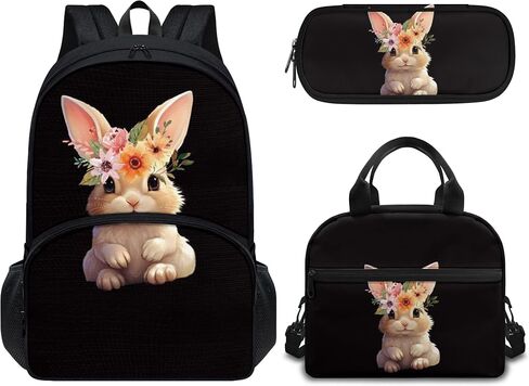 Forchirnse 3D Owl Backpack and Lunch Bag Pencil Case Set for Kids Customized Your Name Backpack Book Bag Kindergarten Elementary School Bookbag Kit for Boys Girls in Saudi Arabia