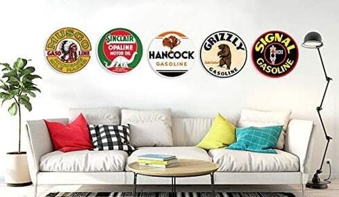 لافتة معدنية دائرية من القصدير لتزيين الحائط الريفي لعيد الميلاد والزنجبيل ومنزل العطلات علامة إكليل مناسبة للمنزل والحديقة والمطبخ والبار والمقهى والجراج القديم مقاس 12 × 12 بوصة in Kuwait