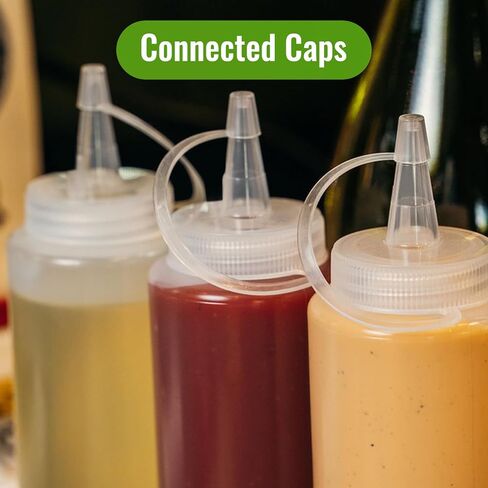 STARSIDE 6 عبوات من زجاجات ضغط بلاستيكية سعة 16 أونصة، زجاجة بهارات قابلة لإعادة الاستخدام، صلصة شواء محلية الصنع، زيت، زجاجات ضغط بوسطن، زجاجات طلاء الكاتشب، موزع بهار السوائل in Kuwait