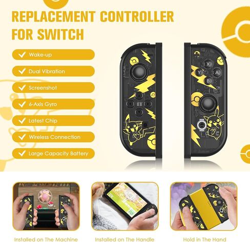 Compatible with Nintendo Switch Controller, Replacement for Wireless Switch Controllers with Dual Vibration/Screenshot/Motion Control/Wake-up in Saudi Arabia