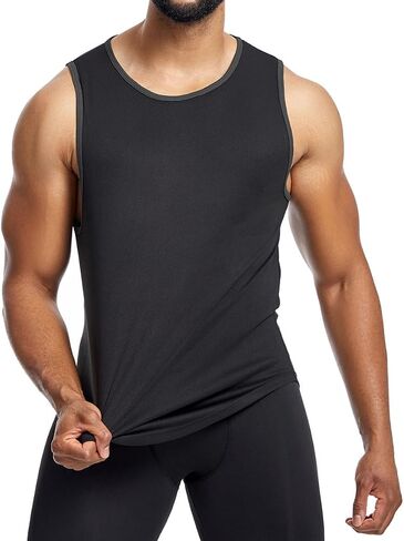 Elastic Workout Gym Muscle Shirts Athletic Fitness Sweat Quick-Dry Tank Tops for Men T75 in Saudi Arabia