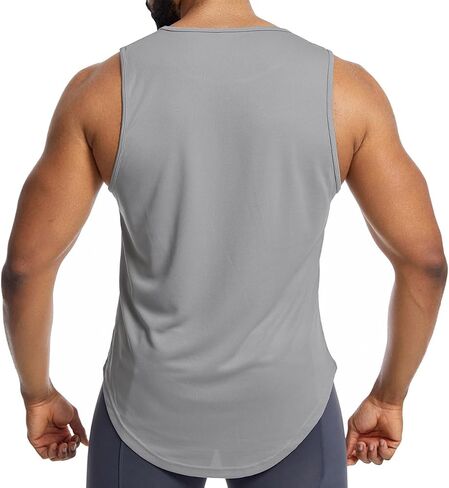 Elastic Workout Gym Muscle Shirts Athletic Fitness Sweat Quick-Dry Tank Tops for Men T75 in Saudi Arabia