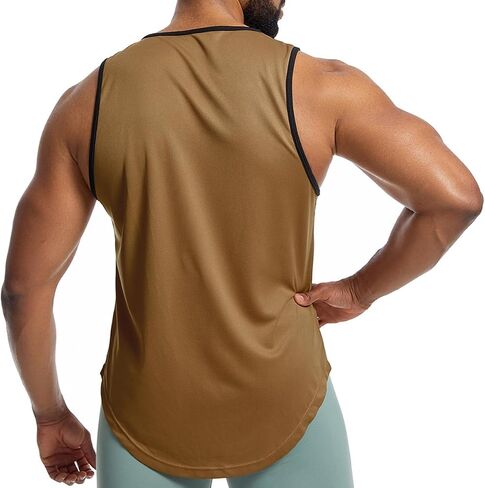 Elastic Workout Gym Muscle Shirts Athletic Fitness Sweat Quick-Dry Tank Tops for Men T75 in Saudi Arabia