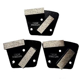 3 Pcs Diamond Grinding Disc Block Trapezoid 3*M6 Hole Genenal Sintering Medium Bond for Concrete Epoxy Floor Grinding (60#)