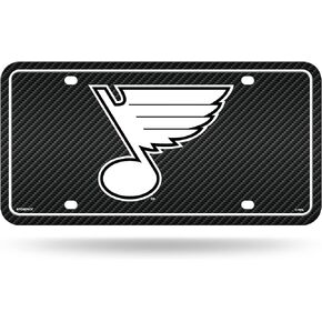 Rico Industries NHL St. Louis Blues Carbon Fiber Metal Auto Tag 8.5" x 11" - Great for Truck/Car/SUV