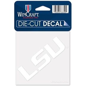 WinCraft NCAA LSU Louisana State University Tigers 4"x4" White Decal