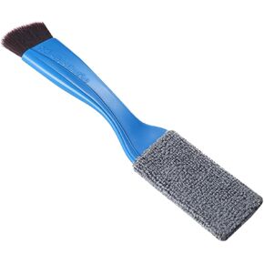 Blilo Double Head Brush for Car Clean, 2 in 1 Soft Soft Nylon and Coral Fleece Duster for Detailing Interior Exterior, Auto Air Vents Dashboard Screen Clean Brush, for Vehicle Wheel Crevice (Blue)