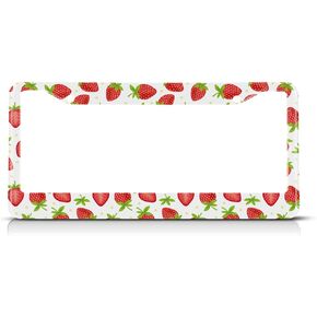 Beabes Hawaiian Flower Pink Hibiscus License Plate Frame Tropical Novelty License Plate Frame Palm Leaves License Plate Cover Car Tag Holder Metal License Plate Frame for US Vehicles Standard