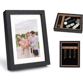 Photo Picture Frame Diversion Safe,Mini Safe Box with Hidden Secret Compartment to store your Money, Cash, Jewelry or Herbs,Home Security Safe(4''*6'') (Black)