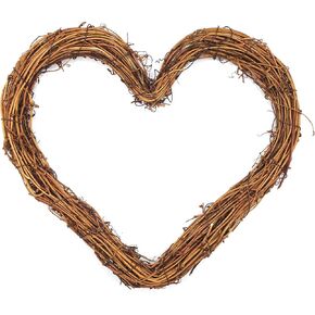 1 PC Natural Grapevine Heart Wreath|Easter Home Decor | Natural Rattan Wreath | Wedding Wreath, 12 Inch