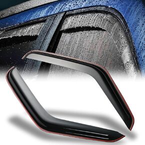 M-AUTO Outside Mount Window Visors Compatible with 1991-2007 E150/E250/E350, Tape-On Rain Guards Shields, 4 PCs