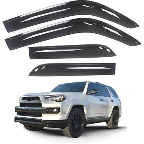 Window Visors Rain Guards for Toyota 4runner 2010-2024【Anti Aging】,Tape-On Window Deflectors, Window Vent Visors Shades Wind Deflectors for Cars,- Smoke, 4 Pcs