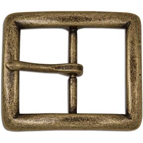 Tandy Leather Seaton Center Bar Buckle 1-1/2" (38 mm) Antique Brass Plate 1645-09
