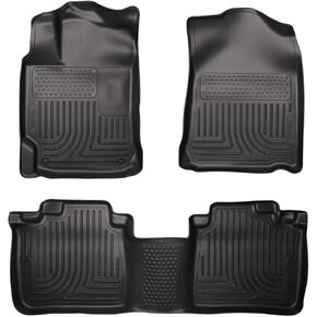 Husky Liners Weatherbeater Floor Mats | Fits 2013 - 2015 Lexus ES300H / ES350 | Front & 2nd Row, 3-pc Black - 98961