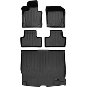 SMARTLINER Custom Fit All Weather 2 Row Floor Mats & Cargo Liner Set Black Compatible with 2018-2023 Volvo XC60 (Does NOT fit Hybrid Models)