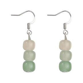 Jade Earrings for Women Green Jade Drop Earrings Jade Gemstone Dangle Earrings Simple Jade Jewelry Gifts for Women Girls-1Beaded
