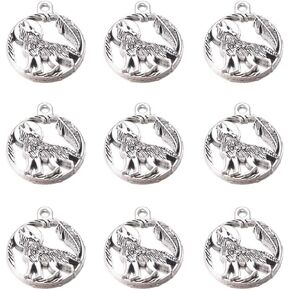 30pcs Antique Silver Animal Wolf Charms Pendants DIY Bracelets Necklace Jewelry Making Craft Wholesale 25mmX21mm (A474)