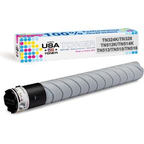 MADE IN USA TONER Compatible Replacement for use in Konica Minolta bizhub 308e, 368e, C258, C308, C368, C458, C558, TN512K, TN324K, TN513, TN514K, TN515, TN516, TN326 Universal (Black, 1 Cartridge)