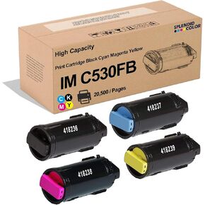 IMC530FB IM C530FB Toner Cartridge 418236 418237 418238 418239 Replacement for Ricoh IM C530FB Lanier IM C530FB Savin IM C530FB Printer.(4-Pack,Black Cyan Magenta Yellow)