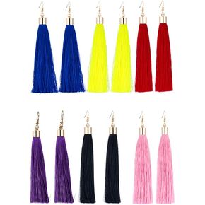 Charm Girls Long Tassel Drop Earrings Handmade Bohemia Tassel Earrings for Women