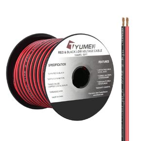 50FT 14/2 Gauge Red Black Cable Hookup Electrical Wire LED Strips Extension Wire 12V/24V DC Cable, 14AWG Flexible Wire Extension Cord for LED Ribbon Lamp Tape Lighting