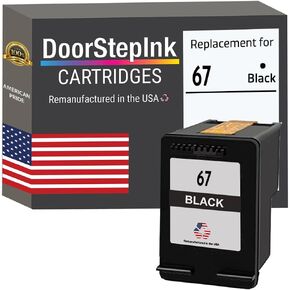 DoorStepInk Brand for HP 67 (3YM56AN) Black Remanufactured in The USA Ink Cartridge