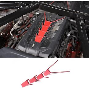 CHEAYAR Engine Shroud Cover Panel Trims Compatible with Chevrolet Corvette C8 2020-2023, Aluminum Alloy Engine Bay Panel Cover, C8 Accessories (Red)