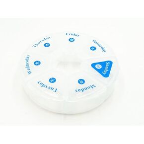 XJSXZC Round Shaped Clear Hard Plastic 7 Day Drug Organizer Pill Box