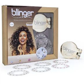 طقم blinger® Shimmer Starter مع أداة تصفيف blinger® المطلية بالذهب + 90 بلورة زجاجية مقطوعة بدقة