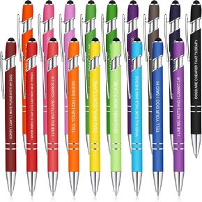18 Pieces Funny Dog Pens Assorted Colored Cute Dog Lovers Pens Black Ink Ballpoint Dog Pens Funny Pens for Adults for Writing Women Doggy Puppy Coworkers Work Office Gifts, 18 Colors