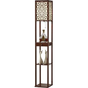 Artiva USA A808101EX Etagere Shelf Floor lamp with Drawer, 63", Expresso