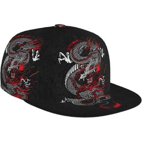 Men Baseball Cap Adjustable Cap Flat Brim Summer Fashion Hat Dragon Cap for Women Men
