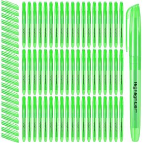 Fulmoon 80 Pieces Highlighters, Chisel Tip Bright Colors Quick Drying Markers for Adults Kids Highlighting in the Home School Office (Green)