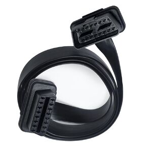 OBD2 Extension Cable OBDII Diagnostic Extender Adapter Cord Flat Ribbon 16 Pin Male to Female Right Angle OBD II Port Harness 2ft for Auto Car Scan Tool GPS Tracker Bluetooth Scanner Reader