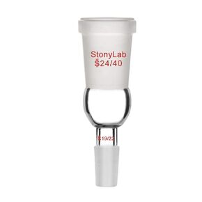 StonyLab Enlarging Adapter Glass Adapter from 24/40 to 19/22 Glass Joint Lab Glassware Supply