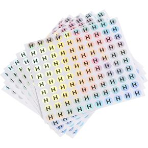 MECCANIXITY Laser Capital Letter Stickers, 0.6 Inch Alphabet H Round Self-Adhesive Reflective Letter Stickers for Inventory, Storage, Organizing,15 Sheets(1500 Stickers)