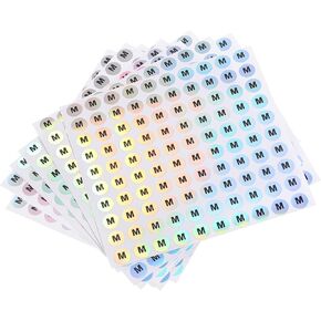 MECCANIXITY Laser Capital Letter Stickers, 0.6 Inch Alphabet M Round Self-Adhesive Reflective Letter Stickers for Inventory, Storage, Organizing,10 Sheets(1000 Stickers)
