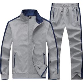 Men's Tracksuits Casual Athletic Sweatsuit 2 Piece Track Suits Set Long Sleeve Training Jogging Outfits Full Zip in Saudi Arabia
