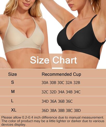 Jenbou Women's Low Back Bra Wirefree Seamless Bras Push Up Backless Bralette Multiway Convertible V Neck Straps Bra in Saudi Arabia