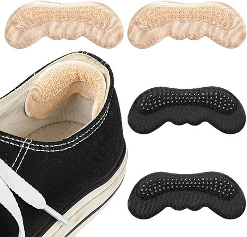 Heel Pads for Shoes Too Big Shoe Pads Inserts for Loose Shoes Heel Cushion Stop Heel Slip Improve Fit and Comfort for Men Women High Heels Sports Shoes (Black, Beige) in Kuwait