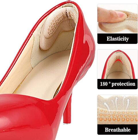Heel Pads for Shoes Too Big Shoe Pads Inserts for Loose Shoes Heel Cushion Stop Heel Slip Improve Fit and Comfort for Men Women High Heels Sports Shoes (Black, Beige) in Kuwait