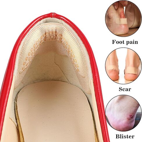 Heel Pads for Shoes Too Big Shoe Pads Inserts for Loose Shoes Heel Cushion Stop Heel Slip Improve Fit and Comfort for Men Women High Heels Sports Shoes (Black, Beige) in Kuwait