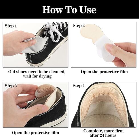 Heel Pads for Shoes Too Big Shoe Pads Inserts for Loose Shoes Heel Cushion Stop Heel Slip Improve Fit and Comfort for Men Women High Heels Sports Shoes (Black, Beige) in Kuwait