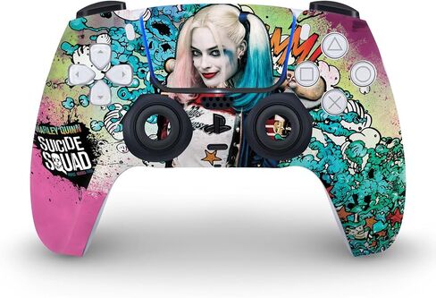 Head Case Designs Officially Licensed Suicide Squad 2016 Harley Quinn Costume Graphics Vinyl Faceplate Gaming Skin Decal Compatible With Sony PlayStation 5 PS5 Digital Console and DualSense Controller in Saudi Arabia