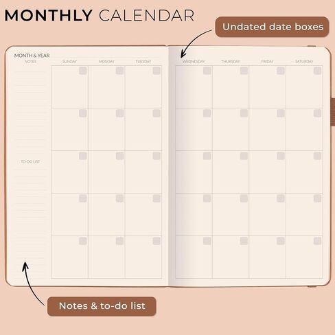 Skyline Hourly Weekly Planner – Undated Agenda & Daily Appointment Book – Time Blocking Notebook for Business Entrepreneurs, A5 (Sandstone) in Saudi Arabia