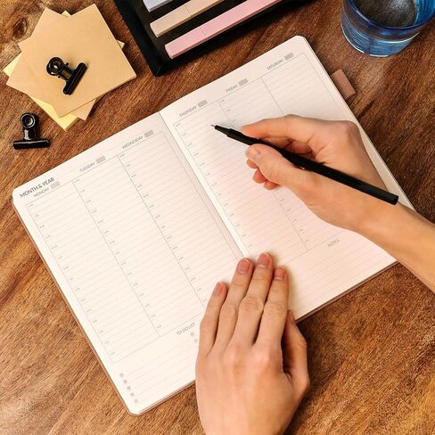 Skyline Hourly Weekly Planner – Undated Agenda & Daily Appointment Book – Time Blocking Notebook for Business Entrepreneurs, A5 (Sandstone) in Saudi Arabia