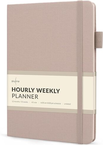Skyline Hourly Weekly Planner – Undated Agenda & Daily Appointment Book – Time Blocking Notebook for Business Entrepreneurs, A5 (Sandstone) in Saudi Arabia