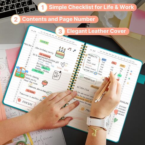 Regolden-Book To Do List دفتر ملاحظات بغلاف صلب، مخطط قائمة المهام لتنظيم مهامك اليومية، مجلة قائمة مرجعية يومية للعمل، لوازم مكتبية للرجال/النساء، جيب، حلقة قلم، 160 صفحة (6 بوصة × 8.5 بوصة) in Kuwait